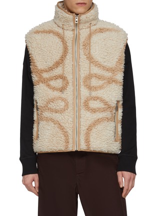 Main View - Click To Enlarge - LOEWE - Anagram Jacquard Wool Blend Fleece Vest