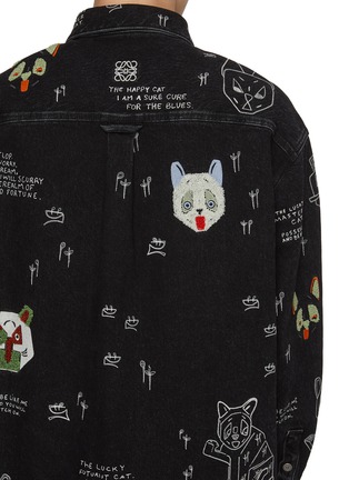  - LOEWE - X Louis Wain Dark Wash Cat Print Cotton Denim Overshirt