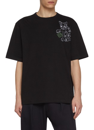 Main View - Click To Enlarge - LOEWE - X Louis Wain Cat Anagram Embroidery Cotton T-Shirt