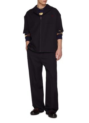 Figure View - Click To Enlarge - LOEWE - Elasticated Drawstring Wool Twill Pants