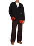 Figure View - Click To Enlarge - LOEWE - X Louis Wain Cat Embroidery Contrast Hem Wool Blend Cardigan