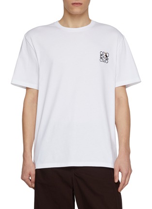 Main View - Click To Enlarge - LOEWE - X Louis Wain Cat Anagram Embroidery Cotton T-Shirt