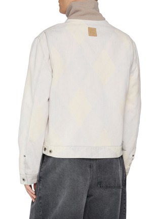 Back View - Click To Enlarge - LOEWE - Argyle Jaquard Zip Up Denim Jacket