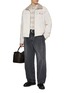 Figure View - Click To Enlarge - LOEWE - Argyle Jaquard Zip Up Denim Jacket