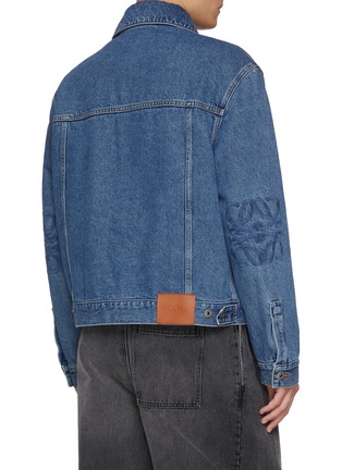 Back View - Click To Enlarge - LOEWE - Elbow Anagram Cotton Denim Jacket