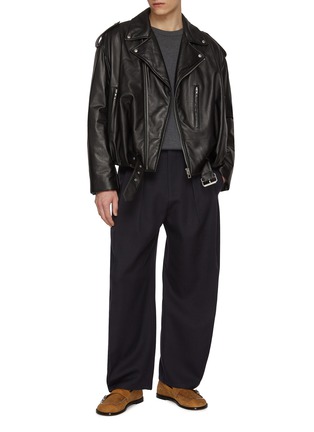 Figure View - Click To Enlarge - LOEWE - Padded Balloon Leather Biker Jacket
