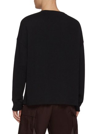 Back View - Click To Enlarge - LOEWE - Oversized Long Sleeve Anagram Embroidery Cotton Top
