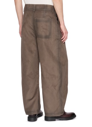 Back View - Click To Enlarge - LOEWE - Pleated Coin Pocket Brushed Cotton Moleskin Pants