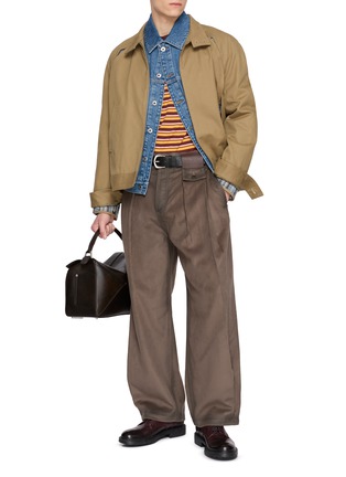 Figure View - Click To Enlarge - LOEWE - Pleated Coin Pocket Brushed Cotton Moleskin Pants