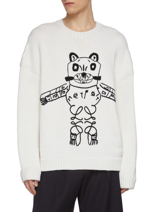 Main View - Click To Enlarge - LOEWE - X Louis Wain Large Cat Anagram Wool Knit Sweater