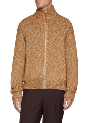Main View - Click To Enlarge - LOEWE - Back L Intarsia Zip Up Cardigan