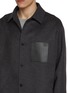  - LOEWE - Wool Cashmere Leather Pocket Overshirt