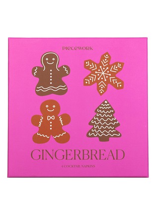 Detail View - Click To Enlarge - PIECEWORK - Gingerbread Cocktail Napkins — Set Of 4