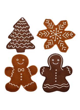 Main View - Click To Enlarge - PIECEWORK - Gingerbread Cocktail Napkins — Set Of 4
