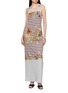 Figure View - Click To Enlarge - JEAN PAUL GAULTIER - Sleeveless Marinière Grape Print Ribbed Cotton Long Dress