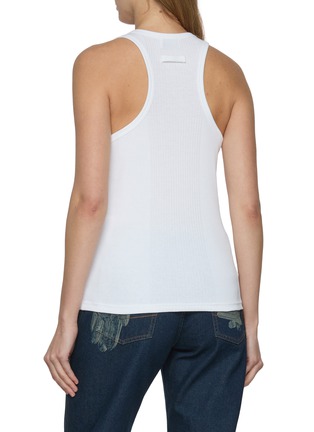 Back View - Click To Enlarge - JEAN PAUL GAULTIER - Overall Buckle Ribbed Cotton Tank Top