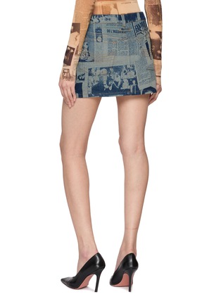 Back View - Click To Enlarge - JEAN PAUL GAULTIER - Newspaper Print Cotton Mini Skirt