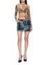 Figure View - Click To Enlarge - JEAN PAUL GAULTIER - Newspaper Print Cotton Mini Skirt