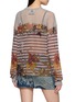 Back View - Click To Enlarge - JEAN PAUL GAULTIER - Oversized Long Sleeve Marinière Grape Print Mesh Top