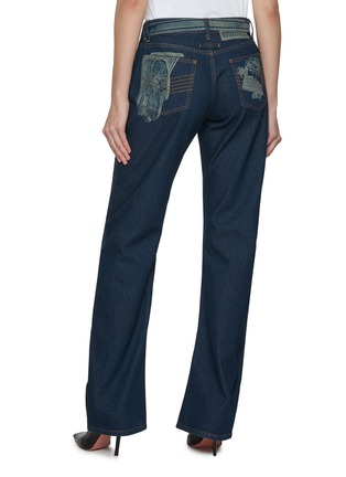 Back View - Click To Enlarge - JEAN PAUL GAULTIER - Trompe l'Oeil Print Denim Jeans