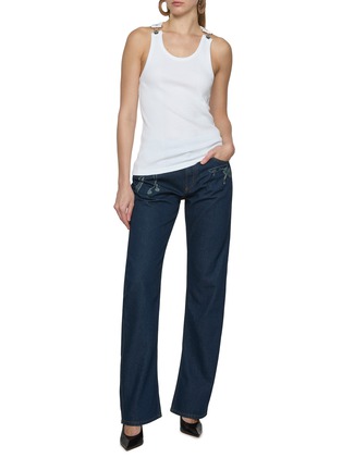 Figure View - Click To Enlarge - JEAN PAUL GAULTIER - Trompe l'Oeil Print Denim Jeans