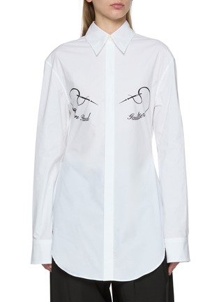 Main View - Click To Enlarge - JEAN PAUL GAULTIER - Long Sleeve Needles Print Shirt
