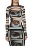 JEAN PAUL GAULTIER Re-Edition Eyes Lips Print Tulle Top