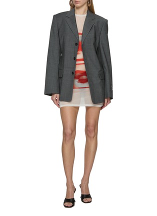 Figure View - Click To Enlarge - JEAN PAUL GAULTIER - Re-Edition Eyes Lips Print Meshed Dress