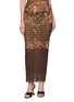 JEAN PAUL GAULTIER Marinière Grape Print Sheer Mesh Long Skirt