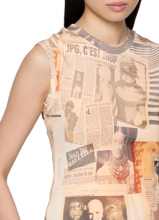  - JEAN PAUL GAULTIER - Journal Print Ribbed Cotton Tank Top