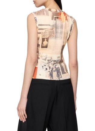 Back View - Click To Enlarge - JEAN PAUL GAULTIER - Journal Print Ribbed Cotton Tank Top