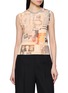 JEAN PAUL GAULTIER Journal Print Ribbed Cotton Tank Top