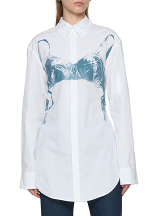 Main View - Click To Enlarge - JEAN PAUL GAULTIER - Scanned Bra Print Shirt