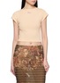 JEAN PAUL GAULTIER Ribbed Cropped Cotton T-Shirt
