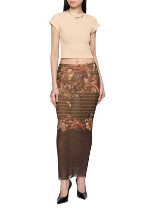 Figure View - Click To Enlarge - JEAN PAUL GAULTIER - Ribbed Cropped Cotton T-Shirt