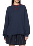 Main View - Click To Enlarge - MIU MIU - Long Sleeve Logo Cotton Jersey T-Shirt