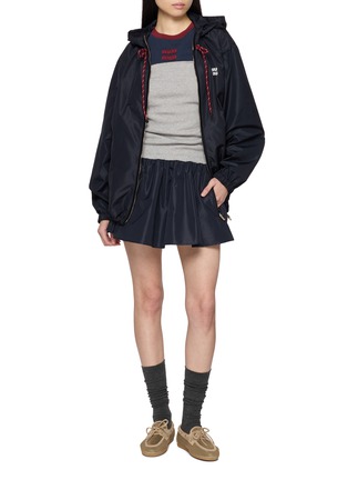 Figure View - Click To Enlarge - MIU MIU - Long Sleeve Logo Cotton Jersey T-Shirt