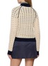 Back View - Click To Enlarge - MIU MIU - Long Sleeve Zip Up Crochet Cotton Knit Cardigan