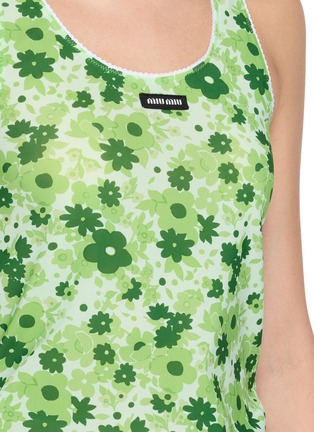  - MIU MIU - Sleeveless Floral Print Logo Patch Top