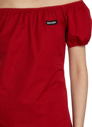  - MIU MIU - Off-Shoulder Puff Midi Dress