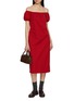 Figure View - Click To Enlarge - MIU MIU - Off-Shoulder Puff Midi Dress