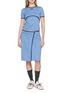 Figure View - Click To Enlarge - MIU MIU - Chequered Contrast Trim Cotton Skirt