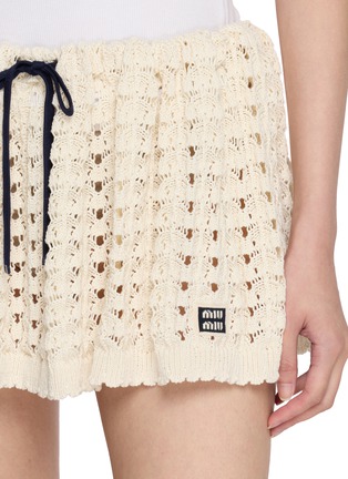  - MIU MIU - Drawstring Crochet Cotton Knit Shorts