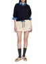 Figure View - Click To Enlarge - MIU MIU - Drawstring Crochet Cotton Knit Shorts