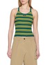 MIU MIU Backless Striped Knit Tank Top