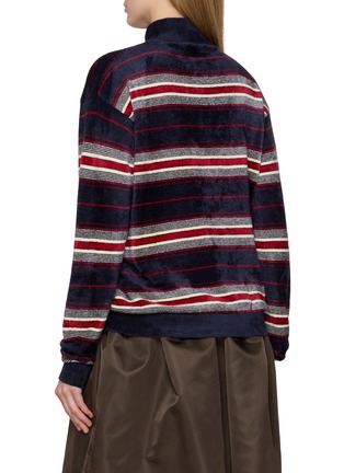 Back View - Click To Enlarge - MIU MIU - Long Sleeve Striped Velour Top