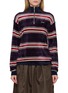 MIU MIU Long Sleeve Striped Velour Top