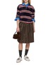 Figure View - Click To Enlarge - MIU MIU - Long Sleeve Striped Velour Top