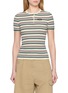 Main View - Click To Enlarge - MIU MIU - Short Sleeve Striped Knit Top