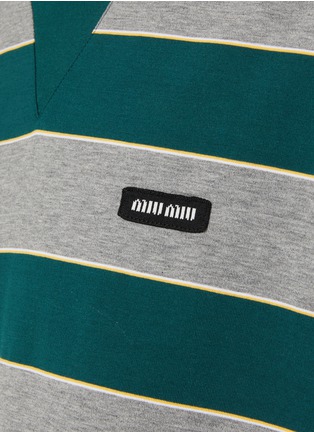  - MIU MIU - Striped Crewneck Cotton Jersey Sweatshirt